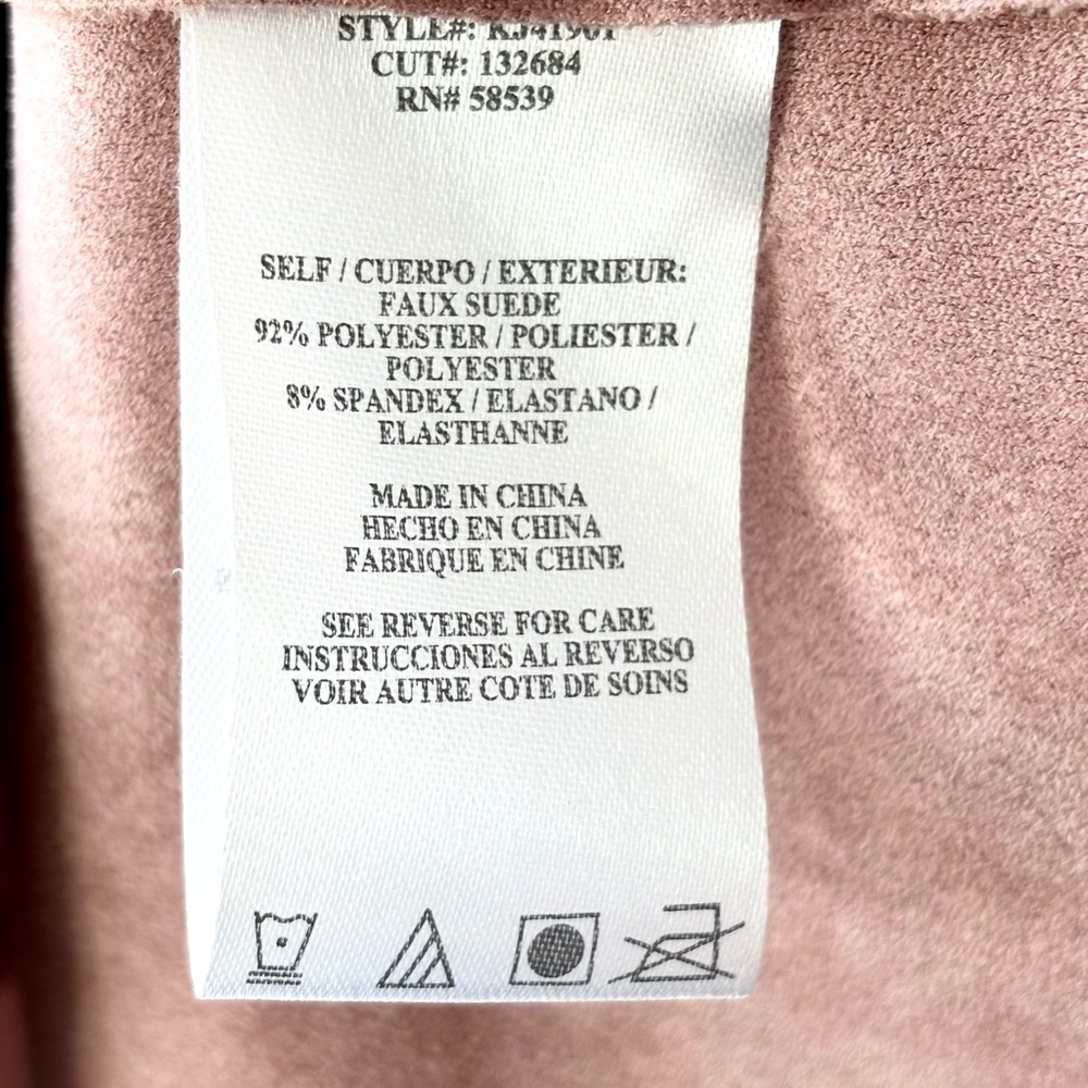KUT From The Kloth Faux Suede Draped Waterfall Cardigan Dusty Rose Pink Soft XS - Picture 9 of 12
